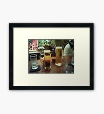 drinking beer Framed Print