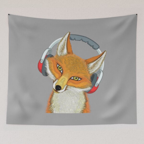 Item preview, Funny Fox listenning to music designed and sold by zorkaa1.