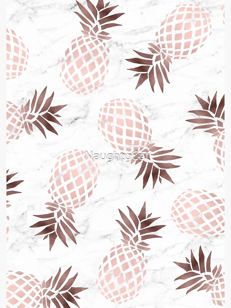 Elegant white marble rose gold pineapple by NaughtyCat