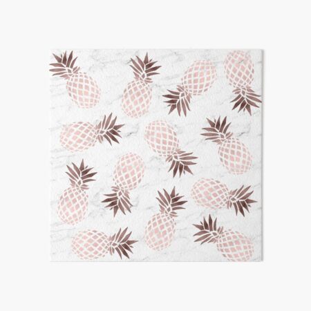 Elegant white marble rose gold pineapple Art Board Print