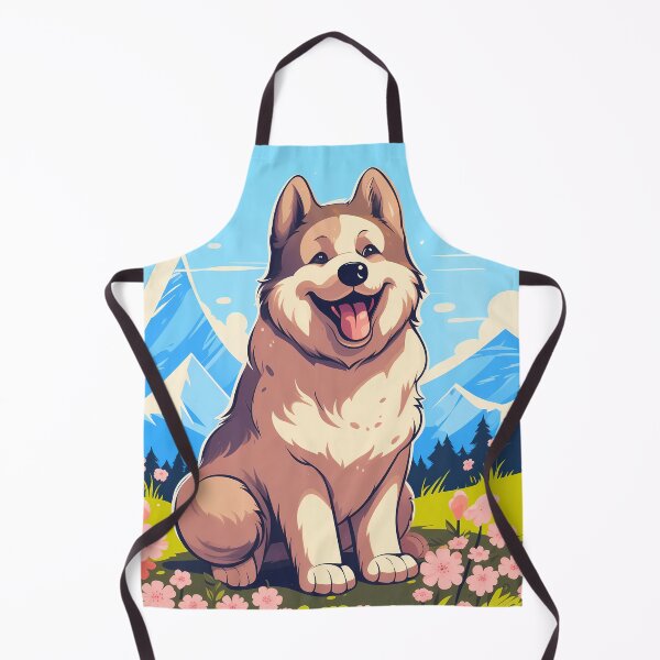 Item preview, Cute alaskan malamute dog breed puppy in the mountains illustration designed and sold by NBSStore.