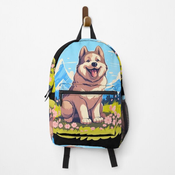Item preview, Cute alaskan malamute dog breed puppy in the mountains illustration designed and sold by NBSStore.