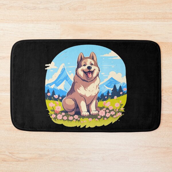 Item preview, Cute alaskan malamute dog breed puppy in the mountains illustration designed and sold by NBSStore.