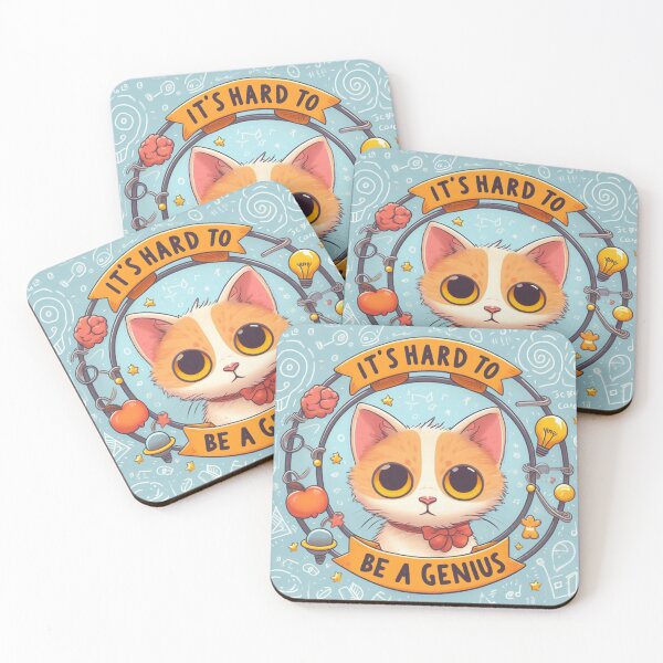 Item preview, It's Hard to be a Genius. Adorable kitten designed and sold by Artquinox.