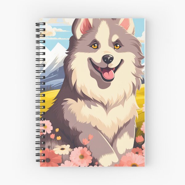 Item preview, Cute alaskan malamute dog breed puppy in the mountains illustration designed and sold by NBSStore.