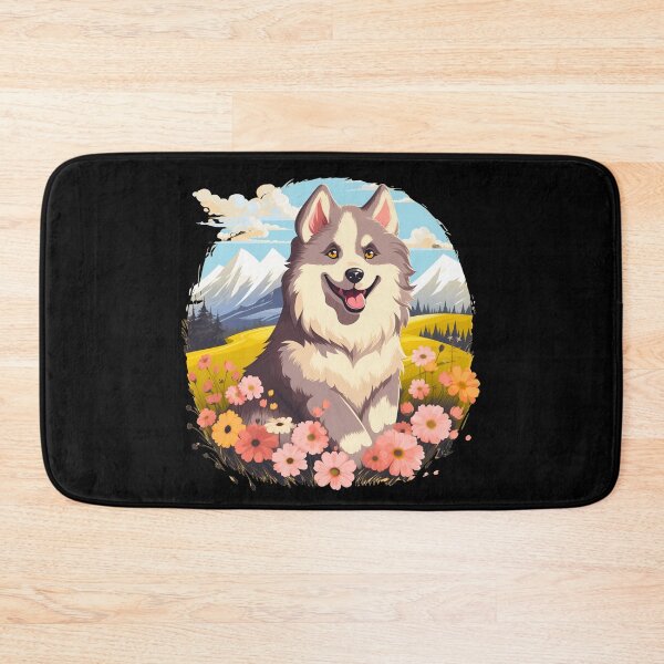 Item preview, Cute alaskan malamute dog breed puppy in the mountains illustration designed and sold by NBSStore.