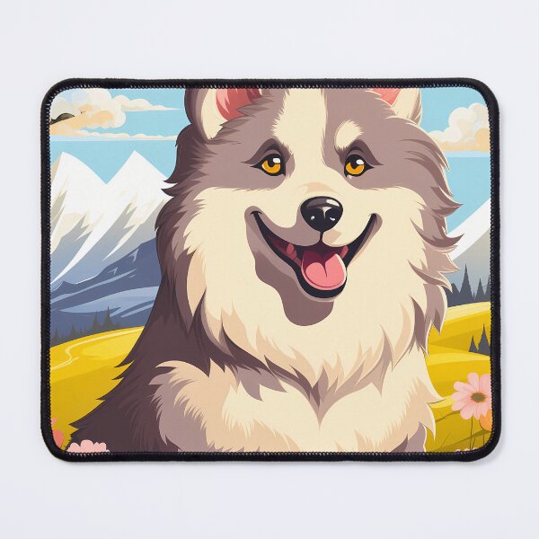 Item preview, Cute alaskan malamute dog breed puppy in the mountains illustration designed and sold by NBSStore.