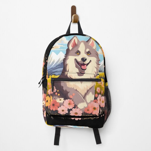 Item preview, Cute alaskan malamute dog breed puppy in the mountains illustration designed and sold by NBSStore.