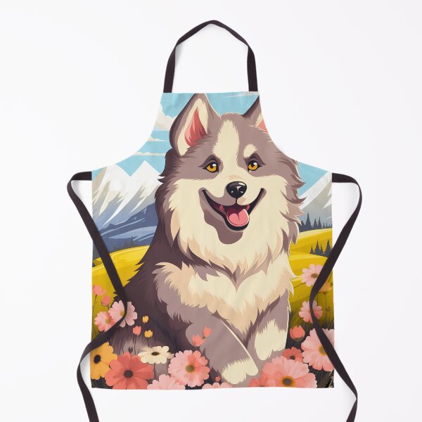 Item preview, Cute alaskan malamute dog breed puppy in the mountains illustration designed and sold by NBSStore.