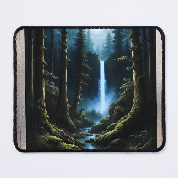 Item preview, The Berilan Falls In The Moledo Forest Enchanting AI Concept Art by Xzendor7 designed and sold by Xzendor7 Digital Art Creations.