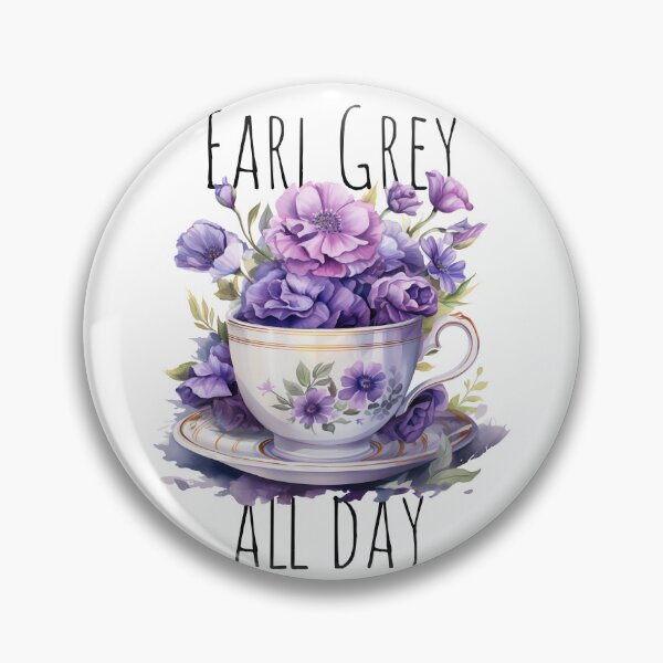 Item preview,  Earl Grey Tea all day Aesthetic purple Watercolor Drawing Flowers designed and sold by Samanthi007.