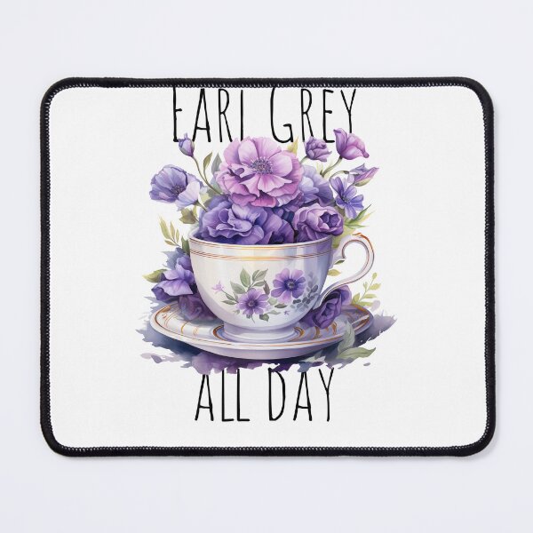 Item preview, Earl Grey Tea all day Aesthetic purple Watercolor Drawing Flowers designed and sold by Samanthi007.