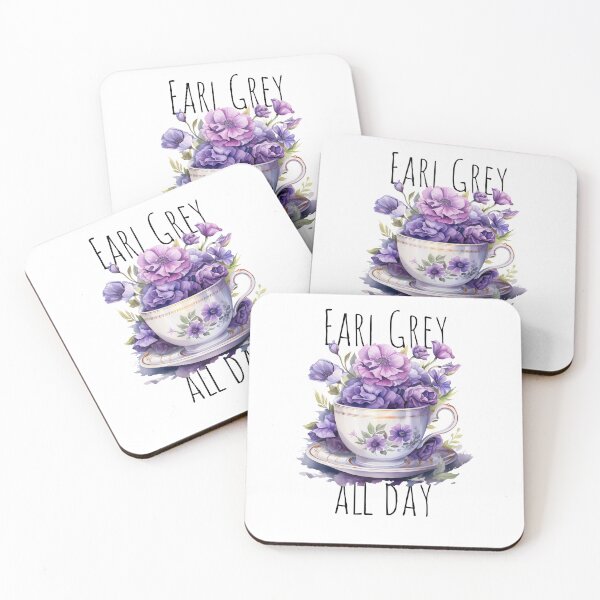 Item preview,  Earl Grey Tea all day Aesthetic purple Watercolor Drawing Flowers designed and sold by Samanthi007.