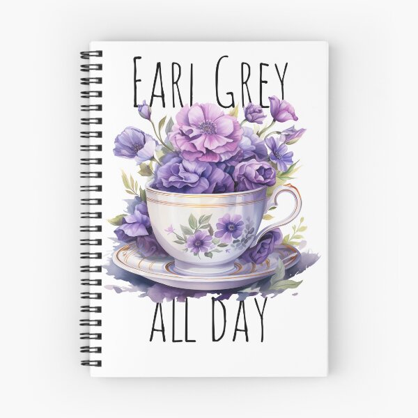 Item preview,  Earl Grey Tea all day Aesthetic purple Watercolor Drawing Flowers designed and sold by Samanthi007.