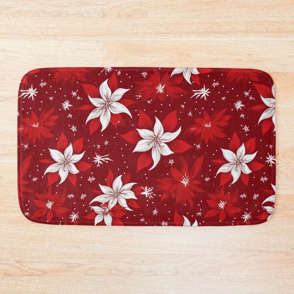 Item preview, Flowers on red pattern designed and sold by mliotard.