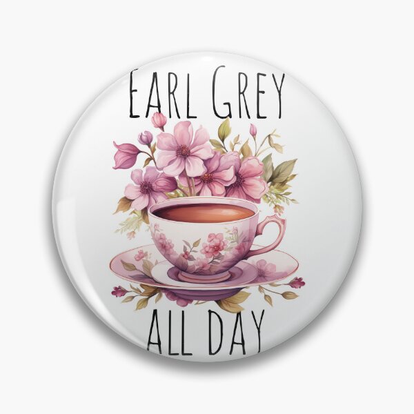 Item preview, Earl Grey Tea all day Aesthetic pink Watercolor Drawing Flowers designed and sold by Samanthi007.