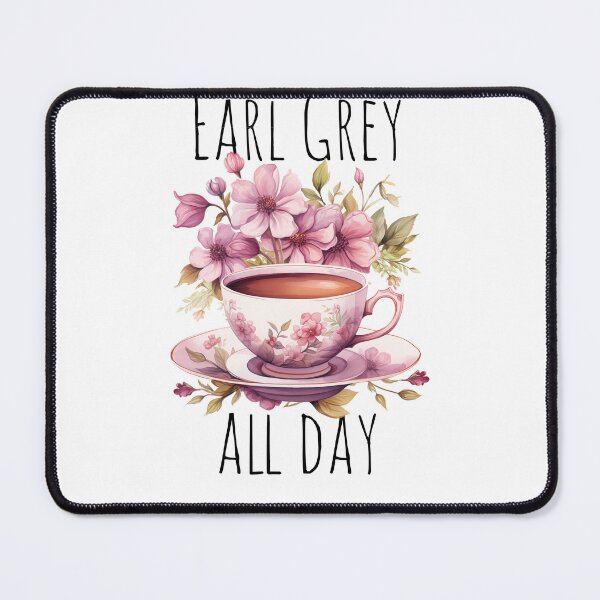 Item preview, Earl Grey Tea all day Aesthetic pink Watercolor Drawing Flowers designed and sold by Samanthi007.
