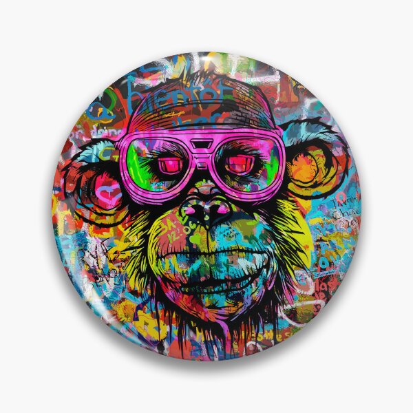 Item preview, Cyberpunk Pop: Futuristic Monkey Graffiti Explosion designed and sold by blackink-design.