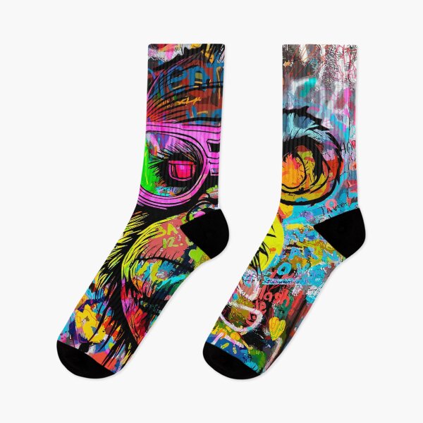 Item preview, Cyberpunk Pop: Futuristic Monkey Graffiti Explosion designed and sold by blackink-design.