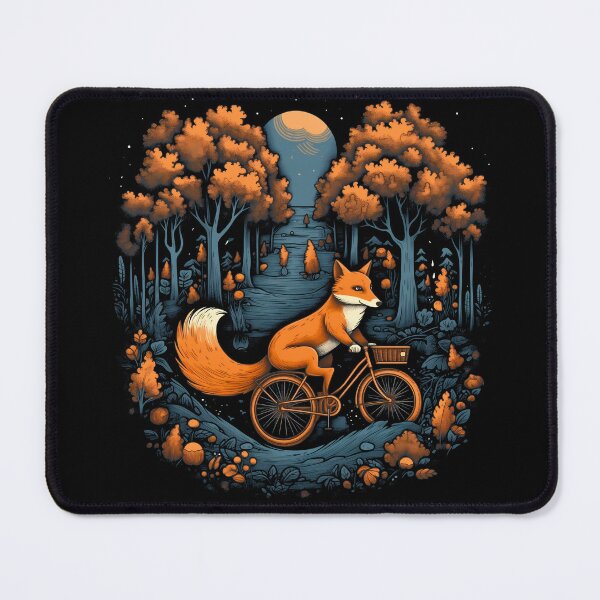Item preview, Funny orange fox driving a bike in forest nature Illustration  designed and sold by NBSStore.