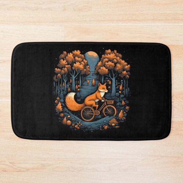 Item preview, Funny orange fox driving a bike in forest nature Illustration  designed and sold by NBSStore.