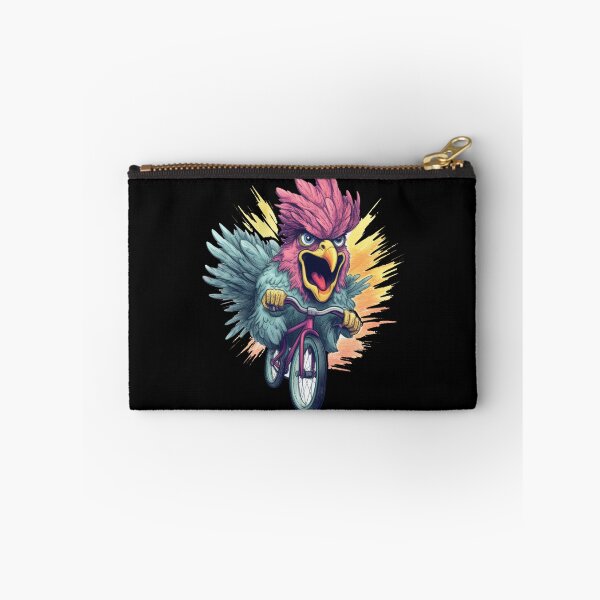 Item preview, Mountain biker colorful chicken has fun designed and sold by WallGemsArt.