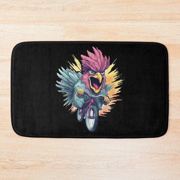 Item preview, Mountain biker colorful chicken has fun designed and sold by WallGemsArt.