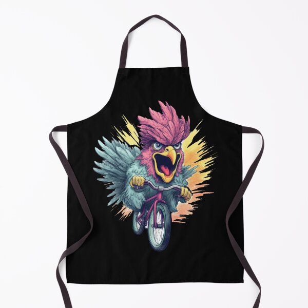 Item preview, Mountain biker colorful chicken has fun designed and sold by WallGemsArt.