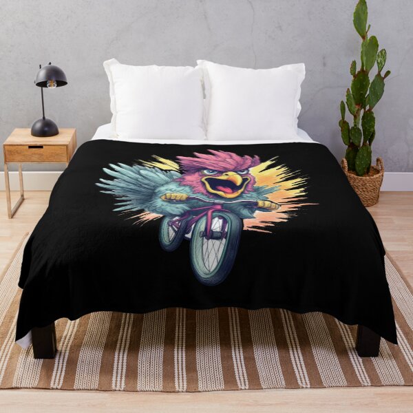 Item preview, Mountain biker colorful chicken has fun designed and sold by WallGemsArt.