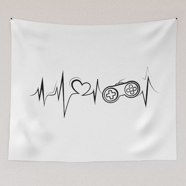 Item preview, Heart love heartbeat pulse controller level gaming gamer symbol logo pixel retro vintage designed and sold by AndreMi.