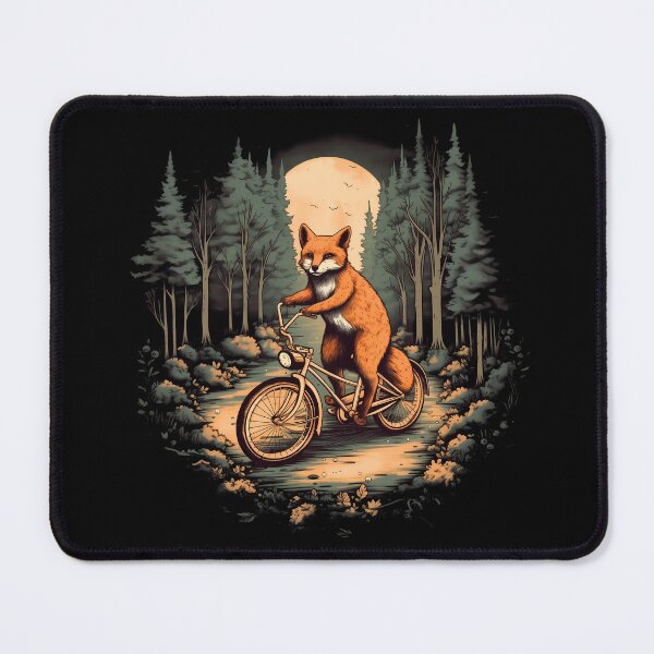 Item preview, Funny orange fox driving a bike in forest nature Illustration  designed and sold by NBSStore.