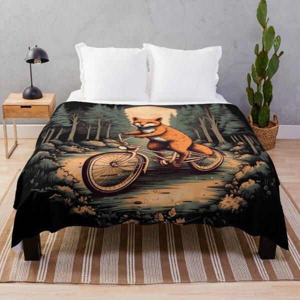 Item preview, Funny orange fox driving a bike in forest nature Illustration designed and sold by NBSStore.