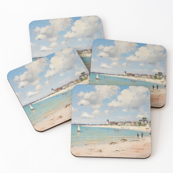 Item preview, Picturesque seaside beach scenery oil painting  designed and sold by mliotard.