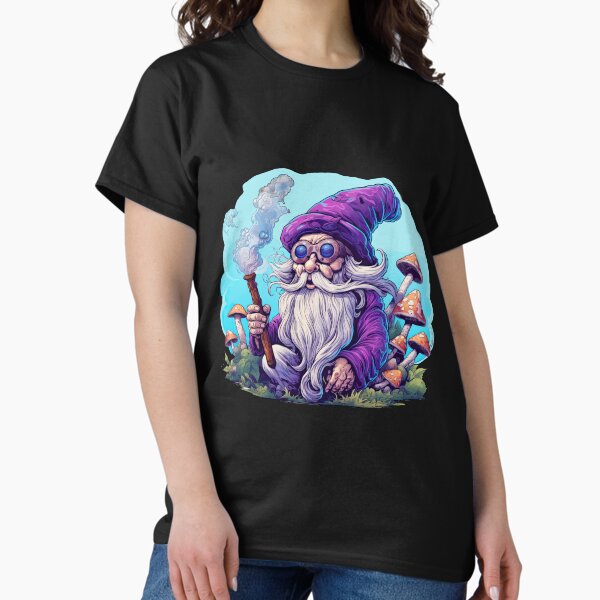 Item preview, Mystic Mycologist - Whimsical Gnome with Pipe and Mushrooms designed and sold by artwaves.
