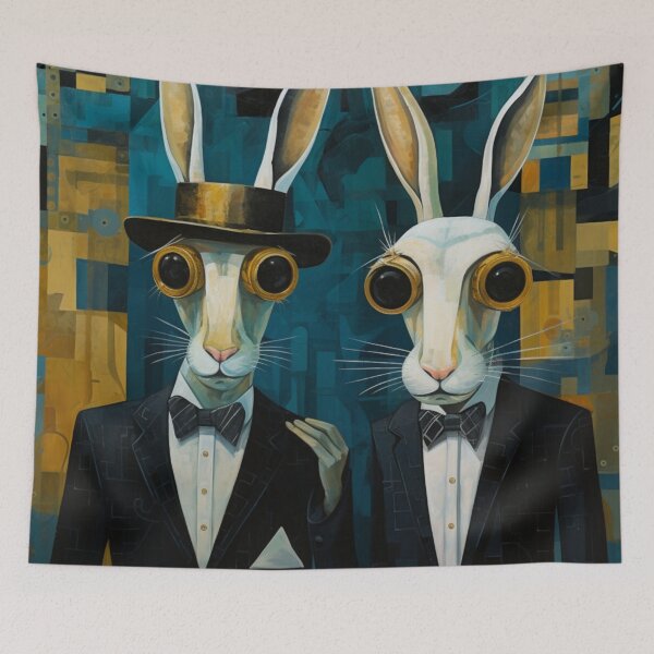 Item preview, Hares in Dinner Suits designed and sold by whitecat23.