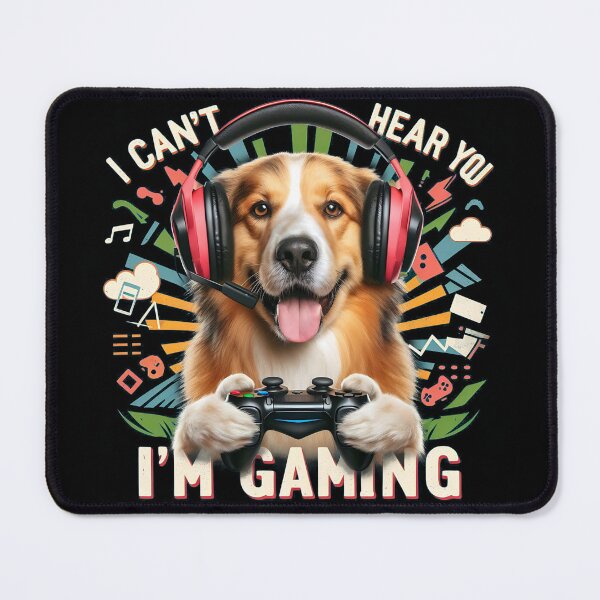 Item preview, I Can´t Hear you I am Gaming funny dog designed and sold by peanut tee.