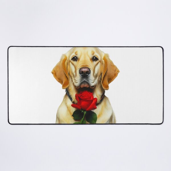 Item preview, golden retrivier with red rose designed and sold by Lucasso432.