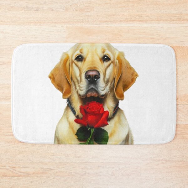 Item preview, golden retrivier with red rose designed and sold by Lucasso432.