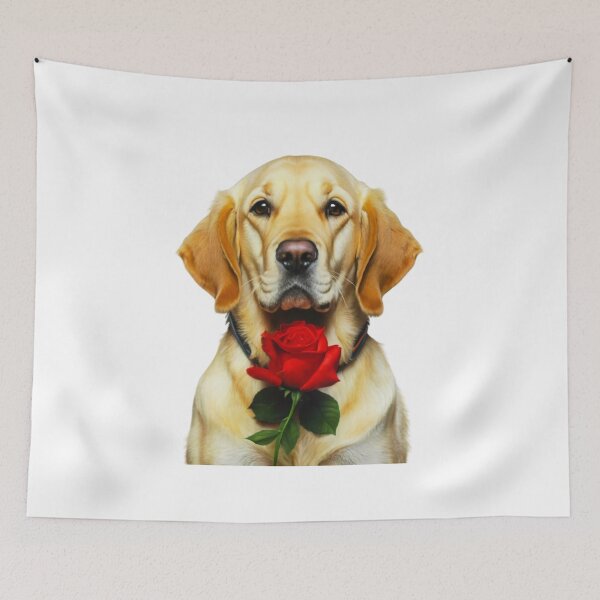 Item preview, golden retrivier with red rose designed and sold by Lucasso432.
