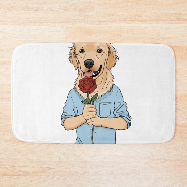 Item preview, golden retrivier boyfriend with red rose  designed and sold by Lucasso432.