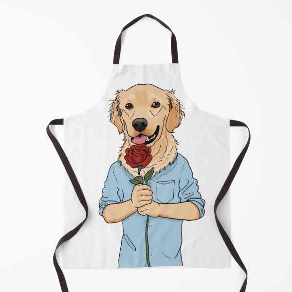Item preview, golden retrivier boyfriend with red rose  designed and sold by Lucasso432.
