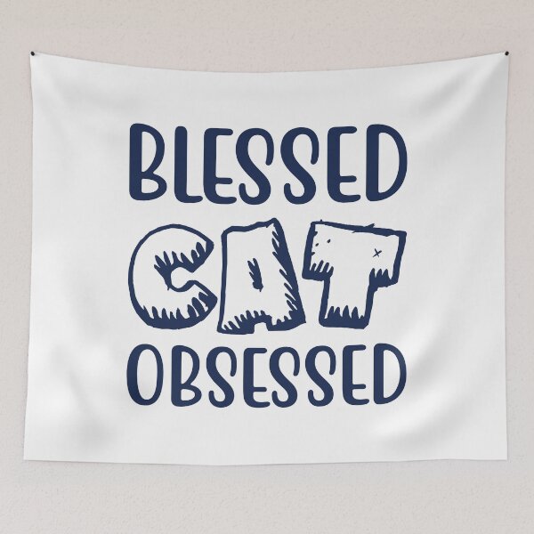 Item preview, Blessed Cat Obsessed Typography Print designed and sold by Ignitesoul4.