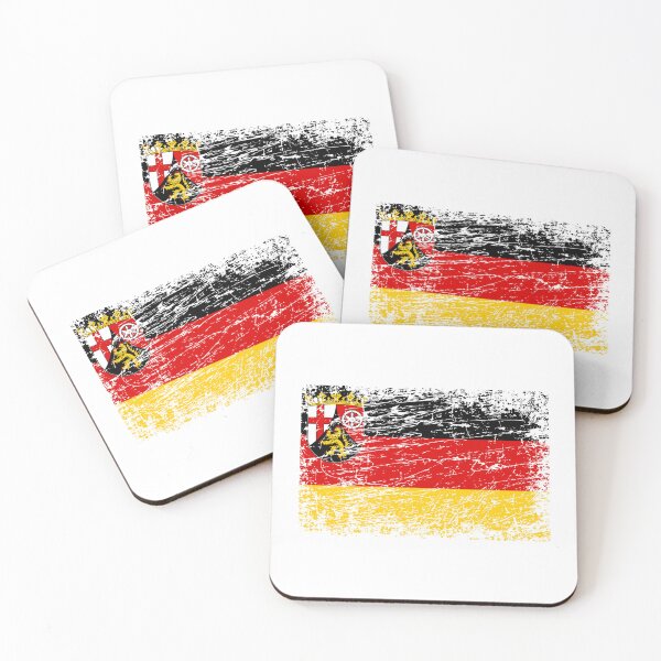 Item preview, Rhineland-Palatinate flag flag used look designed and sold by GeogDesigns.