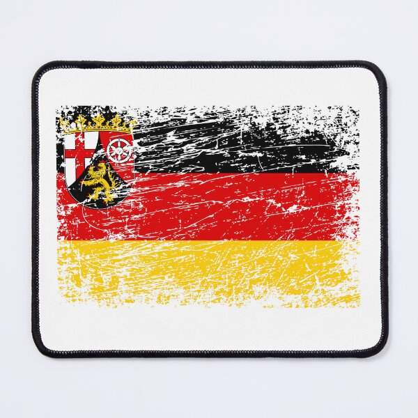 Item preview, Rhineland-Palatinate flag flag used look designed and sold by GeogDesigns.