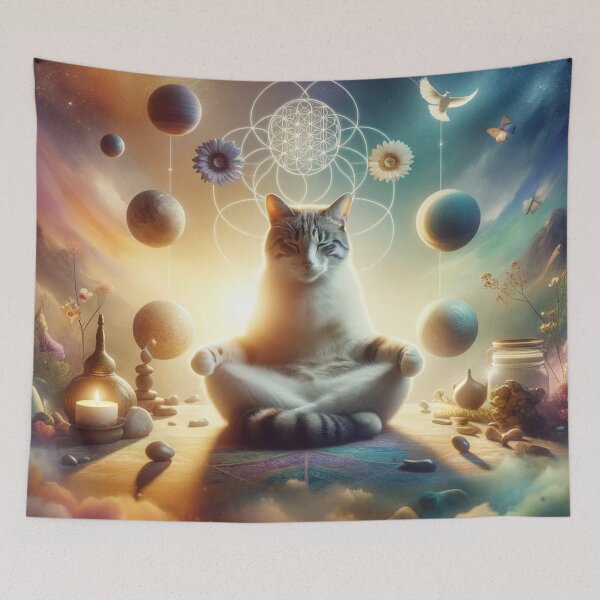 Item preview, Transcendental Cat in Mindfulness Meditation in space designed and sold by Carthage-Kitten.