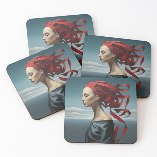 Item preview, Woman With Red Ribbons designed and sold by whitecat23.