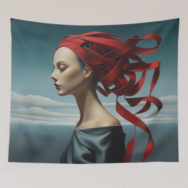 Item preview, Woman With Red Ribbons designed and sold by whitecat23.