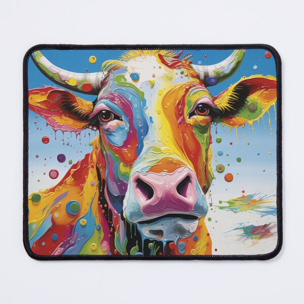 Item preview, Multicoloured Paint Splash Cow designed and sold by whitecat23.