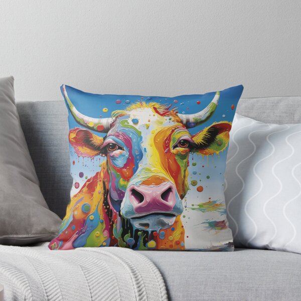 Item preview, Multicoloured Paint Splash Cow designed and sold by whitecat23.