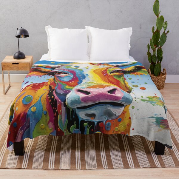 Item preview, Multicoloured Paint Splash Cow designed and sold by whitecat23.